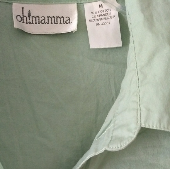 Light green button up maternity shirt - Picture 3 of 4